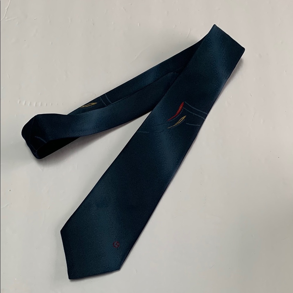 Blue Silk Tie with Elegant Embroidery